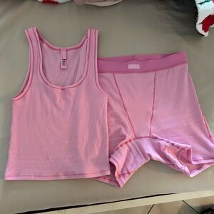 Skims Bubblegum Cotton Rib Set